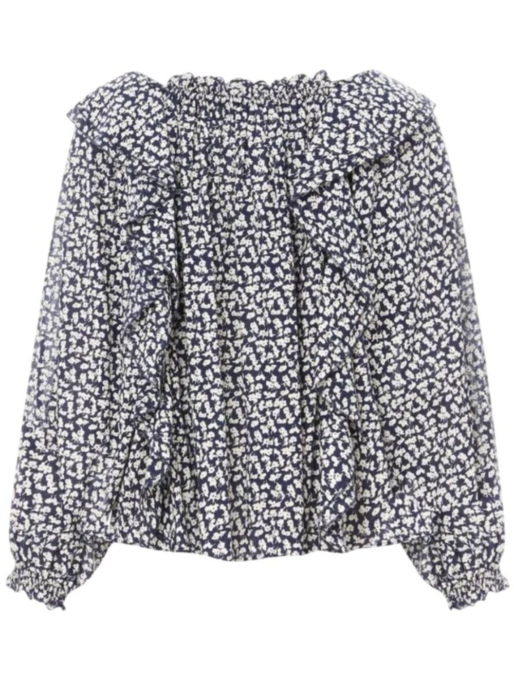 The Great The Song Blouse Navy Bohemian Ruffled Balloon Sleeve Size 2/M - Picture 8 of 14